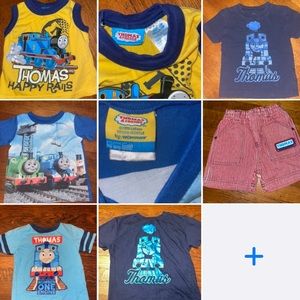 5 piece Thomas the Tank Engine train bundle tank t-shirts shirts bundle